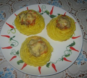 Фото рецепта «Картофельные гнёзда с начинкой» Фото рецепта «Картофельные гнёзда с начинкой»